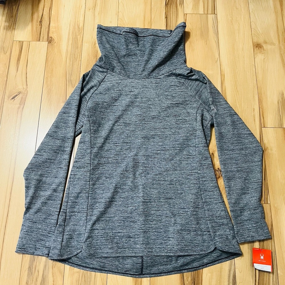 Spyder Women's Sz XL Solitude Funnel Neck Top Active Long Sleeve Reflective Back